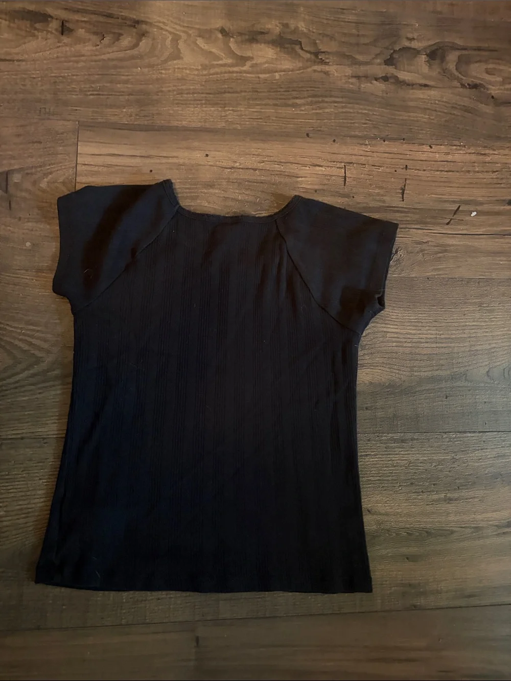 Old Navy Black Short Sleeve Ribbed Tee - Kids